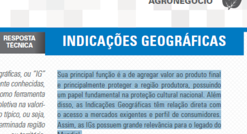 Boletim- Indicações geográficas