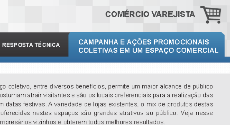 Boletim- Campanha e ações promocionais em um espaço comercial