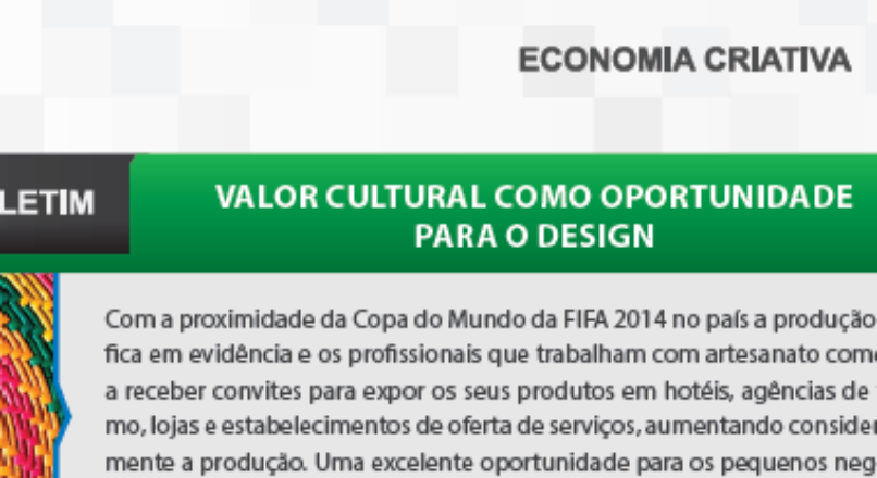 Boletim- Valor Cultural como oportunidade para o design
