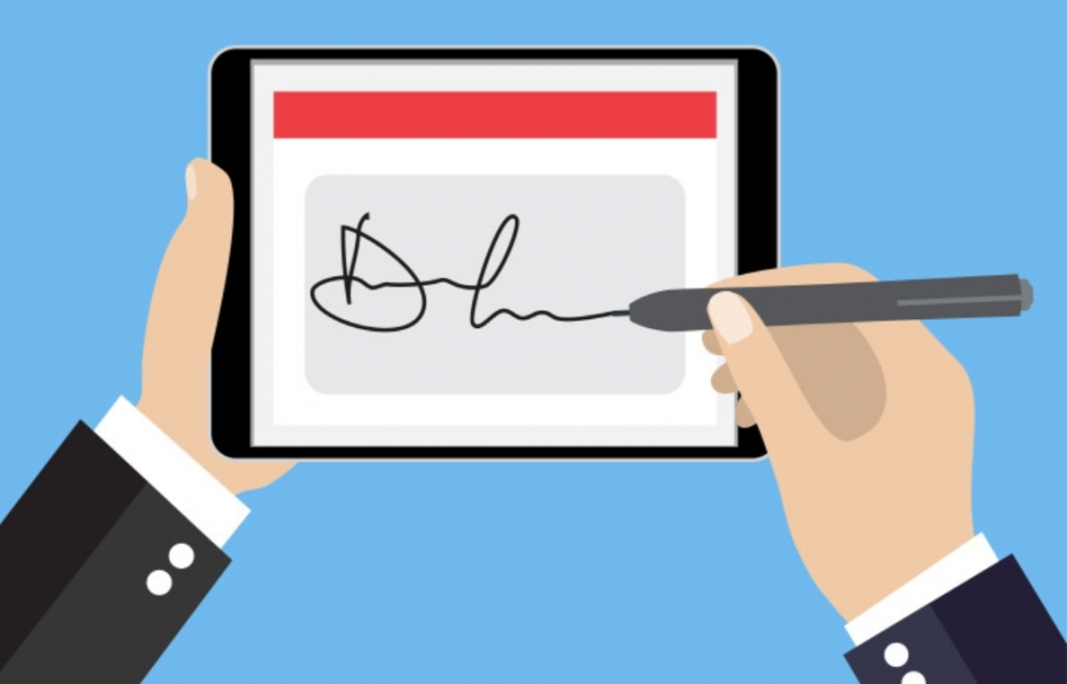 Como funciona uma assinatura digital para um contrato?