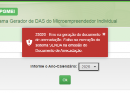 MEI erro 23020 erro na geração do documento de arrecadação